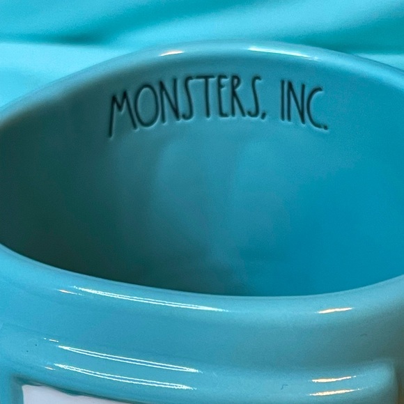 Rae Dunn x Pixar Monsters Inc Blue Ceramic Mug with Sully, Mike Wazowski, & Boo - Picture 4 of 6